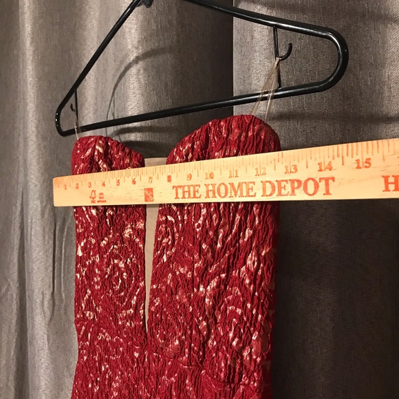 Red Paisley Tube Top Sexy Cocktail Dress - Picture 4 of 6